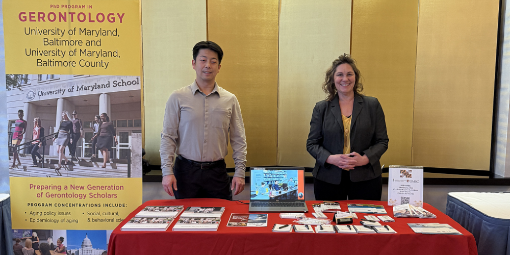 Dr. Takashi Yamashita and Dr. Diane Martin represent the join gerontology in Japan course