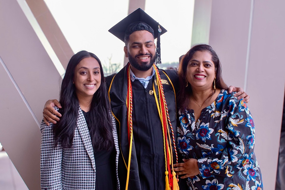 Alena Abraham, PharmD '24, and her family