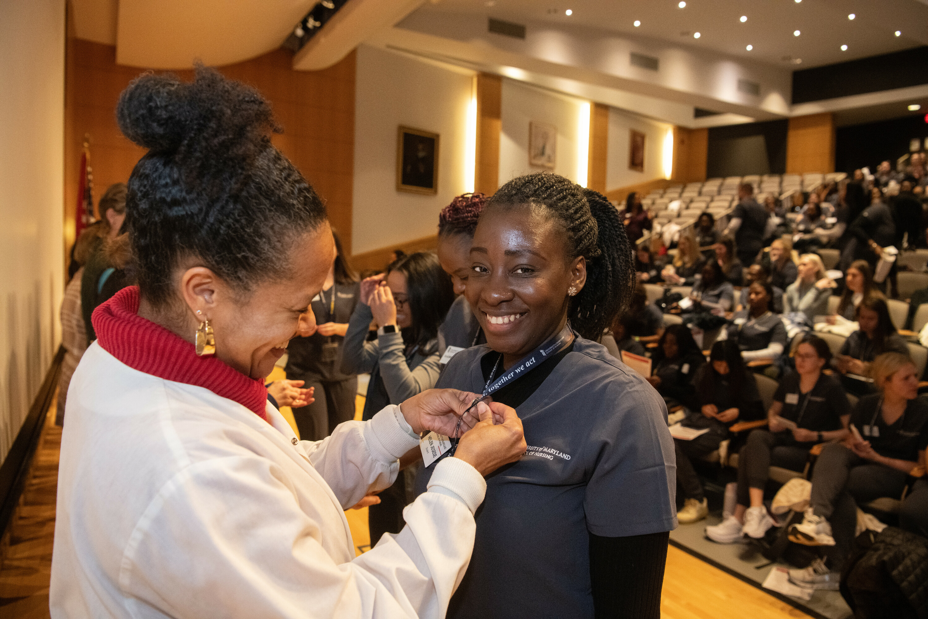Nursing student at an orientation ceremony