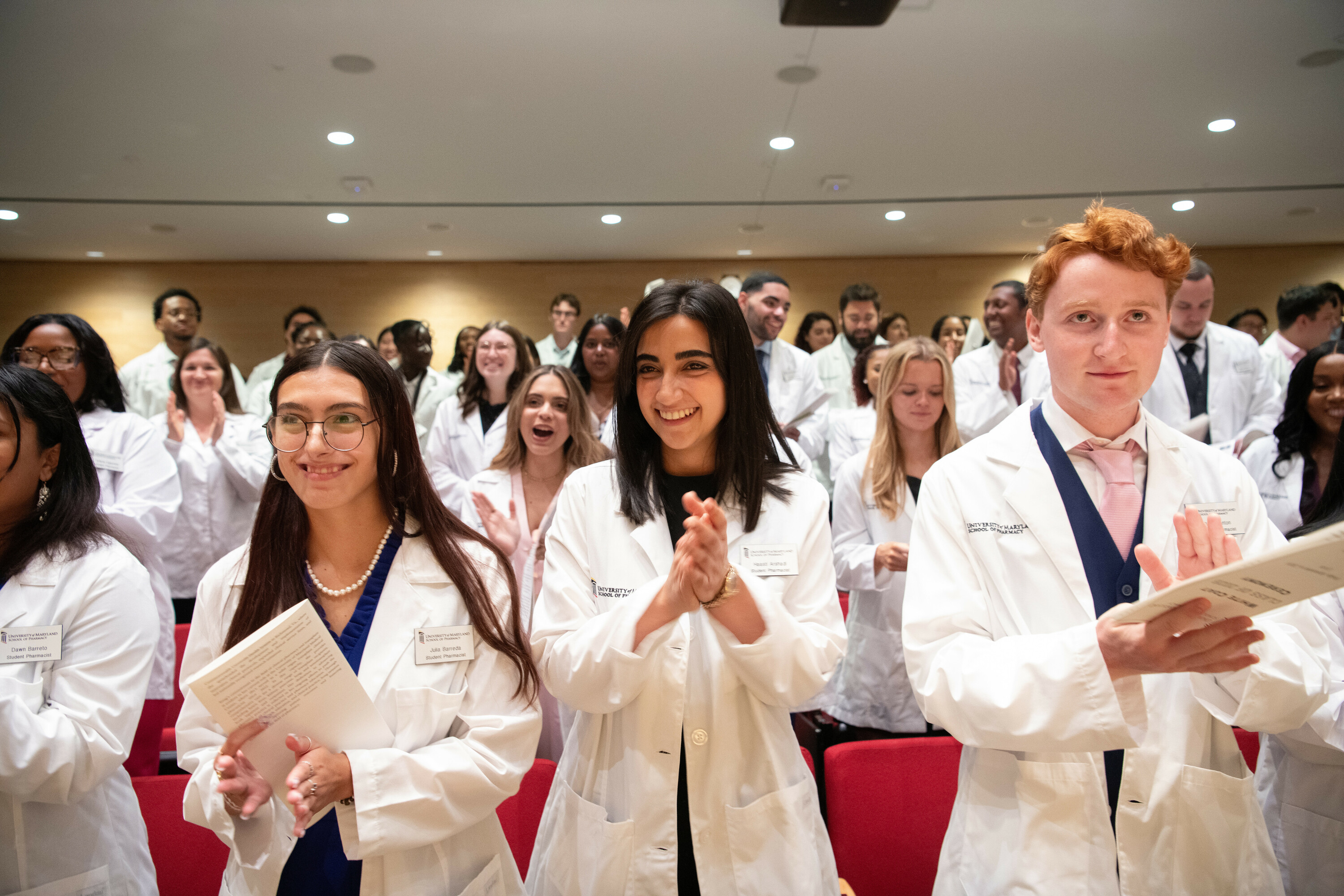 Pharmacy students at their white coat ceremony