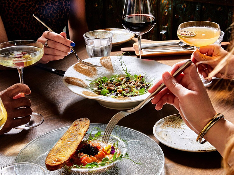 Group of people eating food
