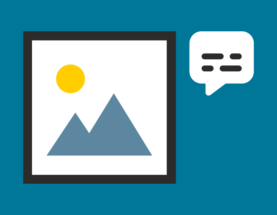 An image with a speech bubble to represent alternative text