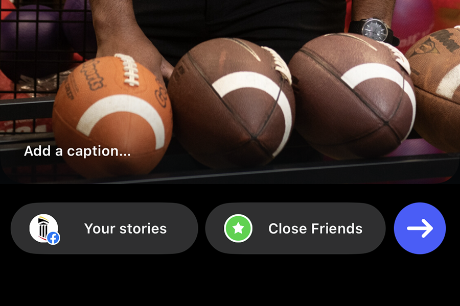 A screenshot of the Instagram Story editing interface, with a visible “Add a caption…” field at the bottom, along with sharing options for “Your stories” and “Close Friends.”