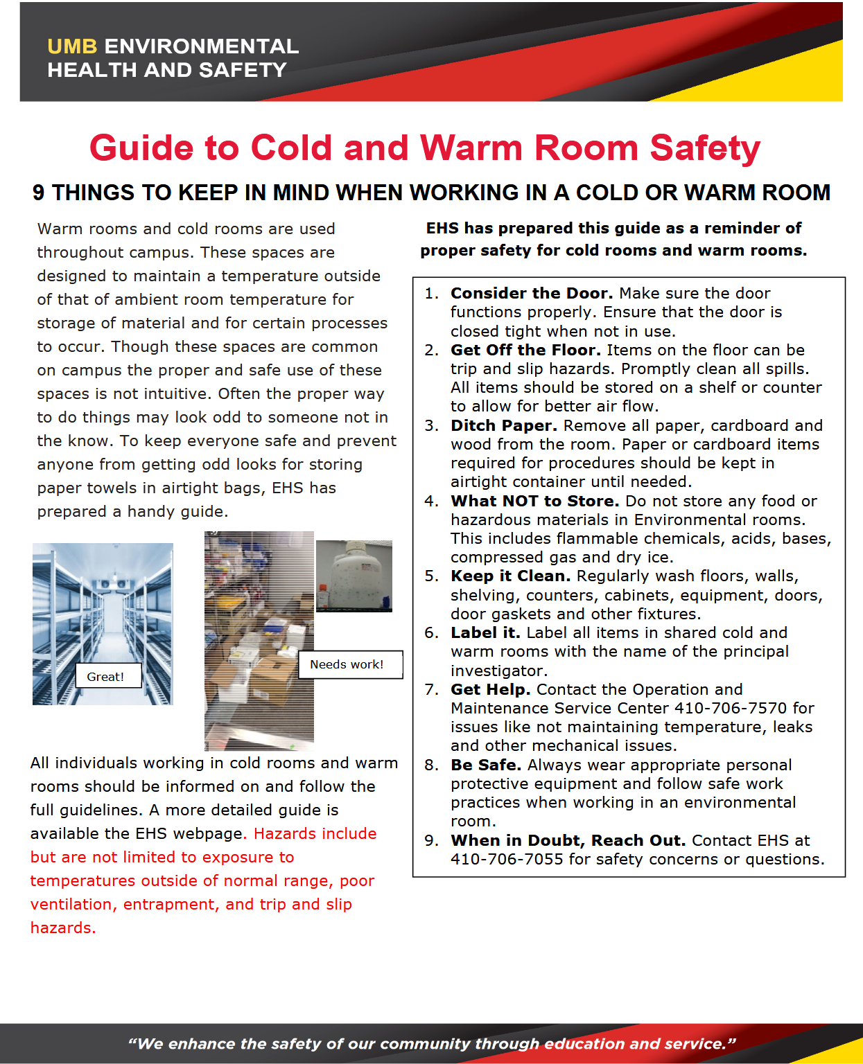 Warm/Cold Room Safety Image