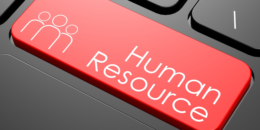 A keyboard button reading Human Resources