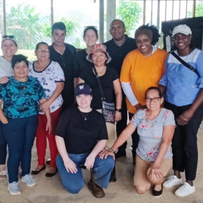 SON's Dr. Martine Kirwin poses with other researchers and Costa Rican residents
