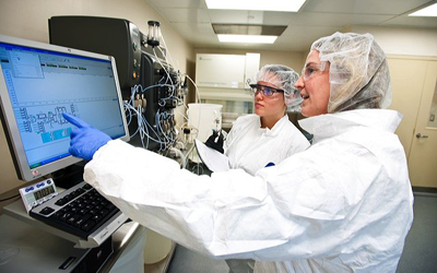 Researchers in laboratory