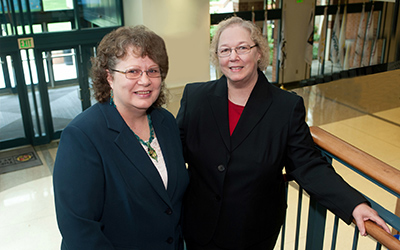 Barbara Nubile, MSN, RN, of Montgomery College, left, and Rebecca Wiseman, PhD, RN, of UMSON