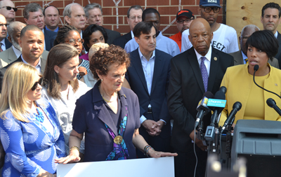 Mayor Stephanie Rawlings-Blake announces the #OneBaltimore initiative.