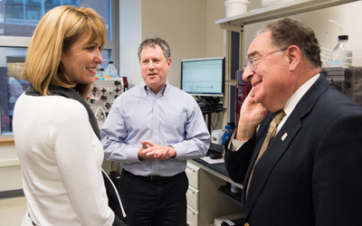 MD Commerce Secretary Kelly Schulz meets with UMB President Jay A. Perman and Gliknik CEO David Block
