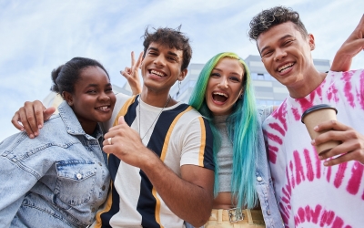 Four LGBTQ+ young adults and teens