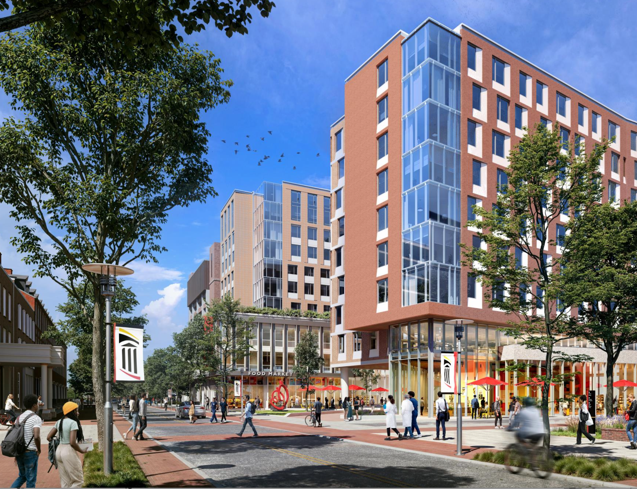 Artist's rendering of planned North Quad building