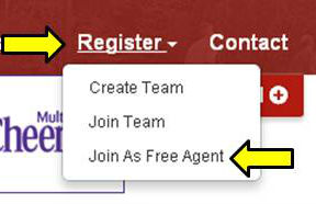 Register - join as a free agent