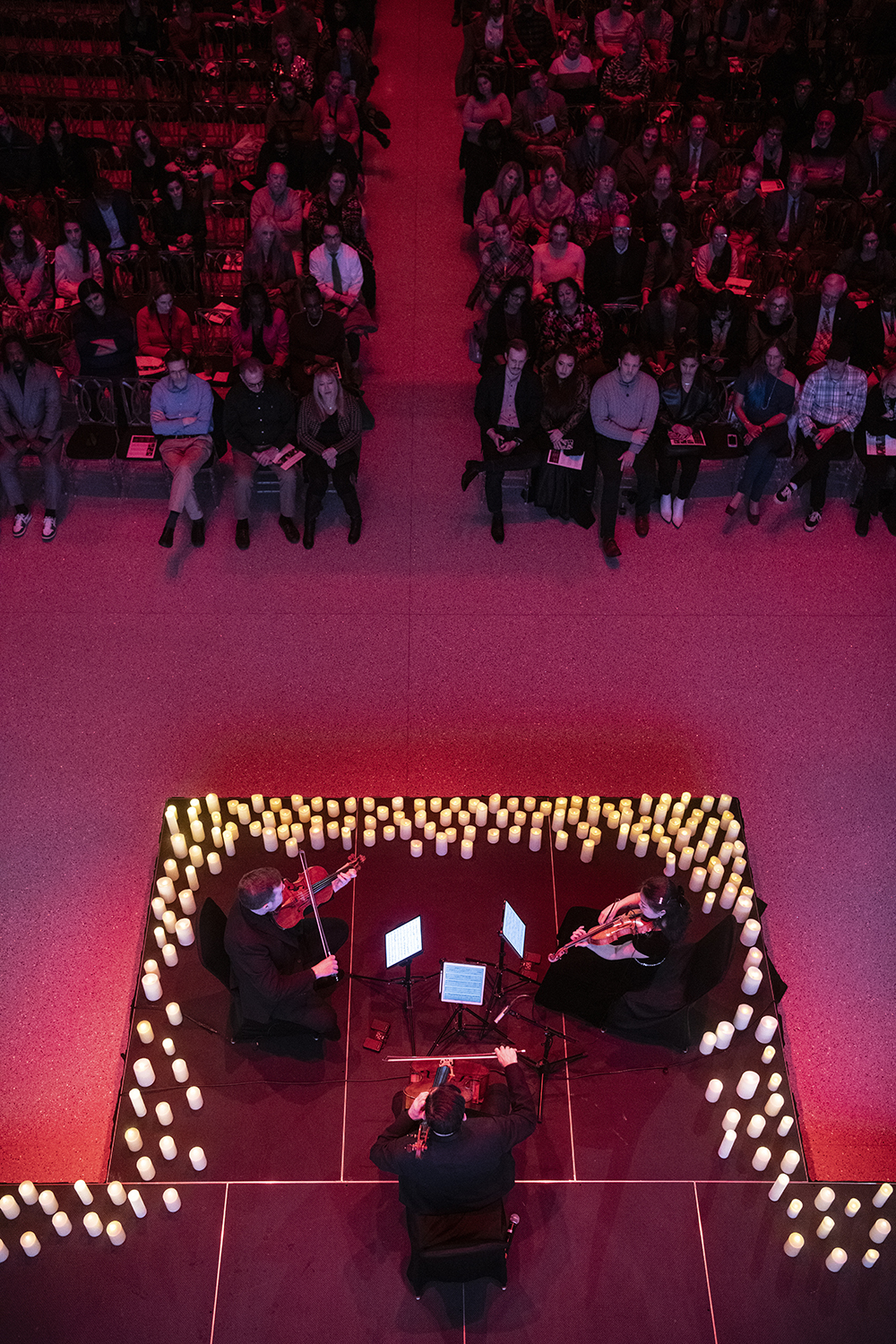 Members of the Baltimore Symphony Orchestra play at a candlelight concert